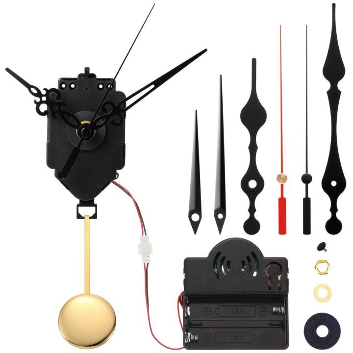JAEEE Quartz Pendulum Trigger Clock Movement Chime Westminster Melody Mechanism Clock Kit with 3 Pairs of Hands