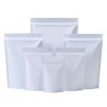 100Pcs Matte White Aluminum Mylar Foil Zip Lock Stand Up Bag Self Seal Tear Notch Reusable Doypack Food Snack Chocolate Pouches.