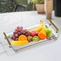 Rectangle Tray Serving Tray with Handles Vanity Tray Clear Acrylic Tray Decorative Tray for Ottoman Countertop All Occasions Dresser Kitchen. 