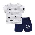 (New) 2 pcs/set unisex baby short sleeved tops shorts children home wear.