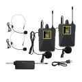 Portable Wireless Headset Microphone+Lavalier Mic System Teaching Speech Interview Vlog Live Tourist guide. 