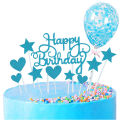 GC 1 Set Of Glittering Paper Cake Inserts Birthday Cake Decoration With Star Heart size:Rose Golden suit.