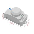 5.8GHz HF System LED Microwave 360 Degree Sensor Light Switch,White.
