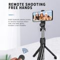 XT-02 Flexible 2 in 1 Bluetooth Selfie Stick Horizontal and Vertical Shooting Mobile Phone Tripod Remote Control Selfie Stand. 