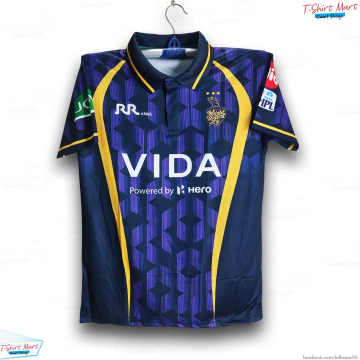 Kolkata Knight Riders Premium ipl Cricket Jersey For Men - KKR Half Sleeve Collar Polo IPL Jersey - Kolkata Jersey 2026