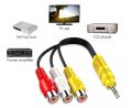 3.5mm to RCA Cable Composite Stereo Audio AV Adapter Cord. 