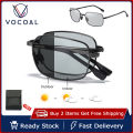 Vocoal Photochromic Sunglasses Foldable Men Women Polarized Chameleon Glasses Driving Goggles Anti-glare Sun Glasses Night Vision Lens UV Protection Chic Retro Sun glasses. 