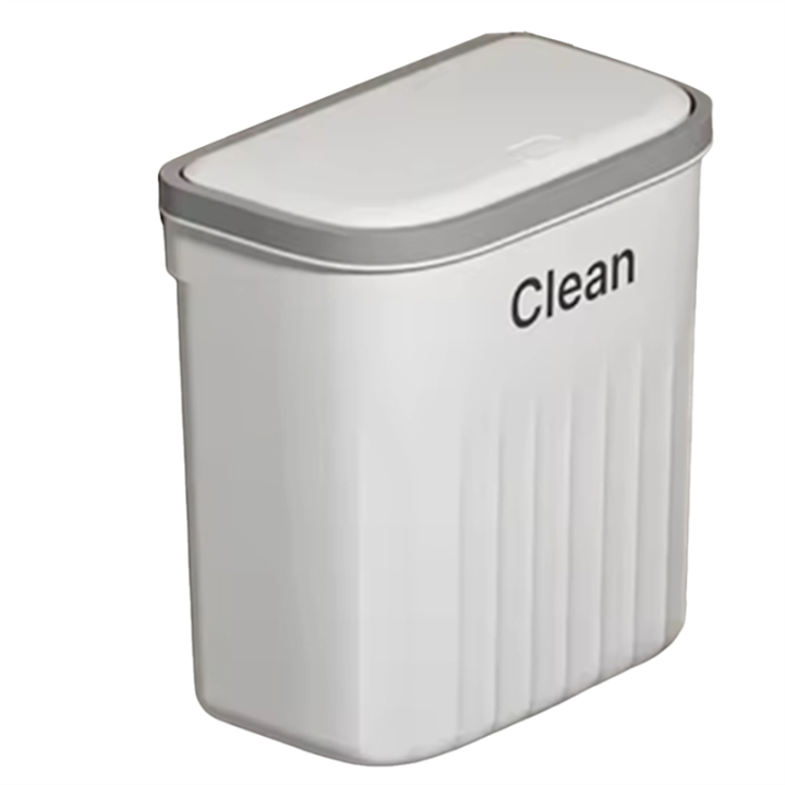 16L Bathroom Trash Can with Lid, Wall Mount Kitchen Garbage Bin for Recycling and Waste Storage