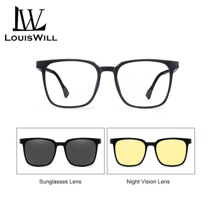 LouisWill%203%20In%201%20Sunglasses%20Magnetic%20Polarized%20Sunglasses%20Night%20Vision%20Eyewear%20Foldable%20Lens%20Magnetic%20Sun%20Glasses%20Frame%20Spectacles%203%20Lens%20Unisex%20Anti-UV%20Spectacles%20Fashion%20Eyeglass%20-%20Image%2010
