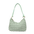 Cross-border women's simple temperament, gentle pleated bubble puff armpit bag, 2024 summer new one-shoulder cross-body cloud bag. 