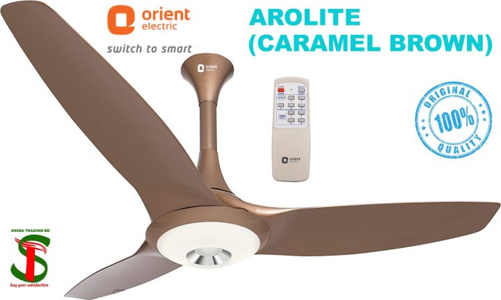Orient Electric Aerolite 1200mm (48 inch) Ceiling Fan Underlight Remote Control (Caramel Brown)