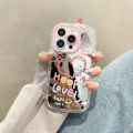 Lovely Girl Heart Mirror Phone Case For iPhone 11 12 13 14 15 Pro Max Shockproof Back Cover.