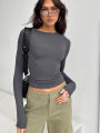 Women Casual Long Sleeve T-Shirts Spring Autumn Solid Slim Fit Pullovers Tees Shirts Female Streetwear Base Tees Tops Casual.