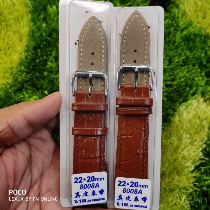 20mm%20Alligator%20Grain%20Embossed%20Leather%20Watch%20Belt%20Strap%20Band%20Steel%20Buckle%20With%20Lug%20Pin%20-%20Watch%20Strap%20-%20Image%202
