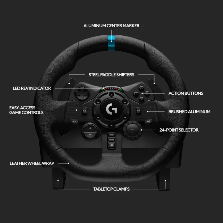 Logitech%20G923%20Racing%20Wheel%20and%20Pedals,%20TRUEFORCE%20Feedback,%20Responsive%20Driving%20Design,%20Dual%20Clutch%20Launch%20Control,%20Genuine%20Leather%20Steering%20Wheel%20Cover,%20for%20PS5,%20PS4,%20PC,%20Mac%20-%20Image%207