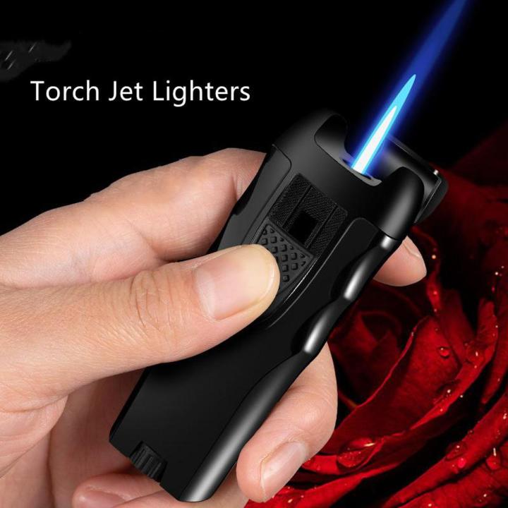 2022 Windproof Torch Gas Cigar Lighters Refill Metal Cigarete Butane Lighters Jet Kitchen New Gadgets For Men