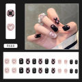 Menggh WITH GLUE Artificial Nails Tip Long Coffin False nails With Design press on nails	Gradiant nail art. 