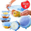 Silicon Food Cover Set of 6pcs Kitchen Reusable Silicone Stretch Cover Seal Lid Preservation Vacuum Food Storage Wrap Bowl Pot Cover. 