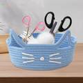 Cartoon Cat Cotton Rope Basket Ornament Home Decor Kitten Shape Storage Basket for Hotel Dressing. 