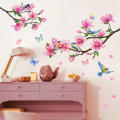 Flowers Branch Window Sticker Self-adhesive Vinyl Wall Stickers Removable Glass Art Decals. 