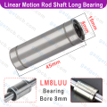 LM8LUU Linear Motion Rod Shaft Bearing 8mm Inner Diameter 8mm Bore Linear Motion Long Ball Bearing Bushing For 3D Printer CNC Machine.