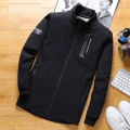 Black Stylish Bonded Jacket For Men.