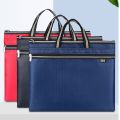 Waterproof Briefcase Canvas Portable A4 Document Bags Men's Meeting File Organize Package Business Storage Handbags. 