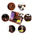 Wooden Bedside Wood Phone Docking Station Holder Wallet Watch Stander Storage Rack Key Sunglasses Organizers For Iphone Huiye. 