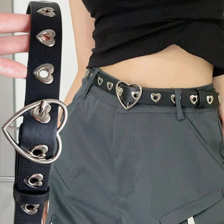 Women%20PU%20Leather%20Belt%20Heart%20Buckle%20Cute%20Black/white%20Belt%20Ladies%20Pants%20Party%20Dress%20Jeans%20Hollow%20Out%20Heart%20Punk%20Style%20Belt%20-%20Image%203