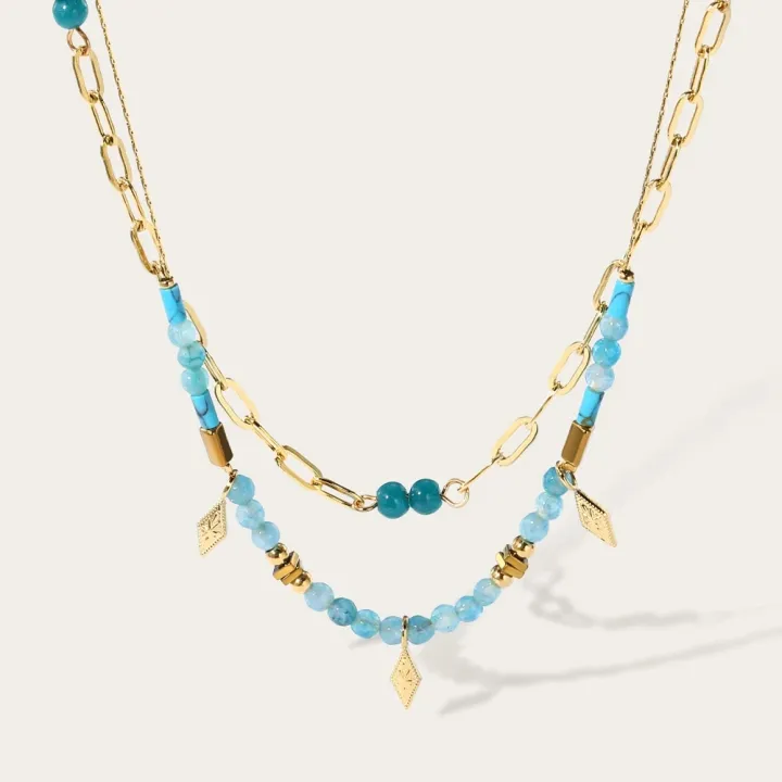 YACHAN%20Boho%20Blue%20Acrylic%20Bead%20Layered%20Necklace%20for%20Women%20Vintage%20Charms%20Stainless%20Steel%20Jewelry%20-%20Image%207