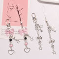 Goth Y2K Phone Charm Bow Heart Star Keychain Pendant Kawaii Key Chain Bag Phone Chain Cute Accessory For Girls Women Jewelry. 