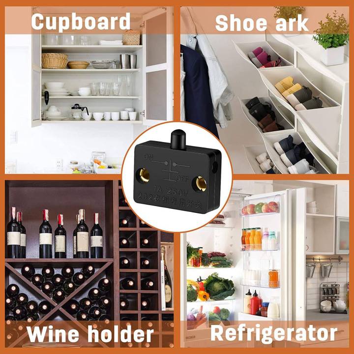 ZOROOM%208%20Pieces%20Cabinet%20Lamp%20Switch%20Automatic%20Door%20Switch%20Contact%20Switch%20for%20Wardrobe%20Applicable%20to%2012V%2024V%20110V(White)%20-%20Image%204