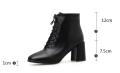 women Ankle boots PU Leather 35-39 feet length boots for women Round Toe Chelsea boots high heel boots AB784. 