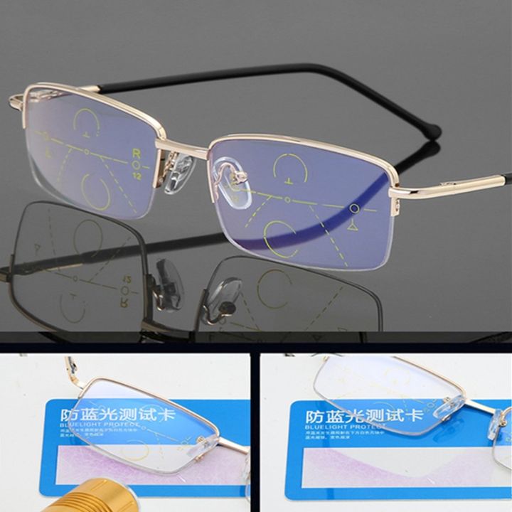 （New）Men Multifocal Reading Glae Progreive Bifocal Near Far Anti Blue Ray Prebyopic Glae Magnifying Women Black Gafa Cheap