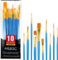 Acrylic Paint Brush Set, 1 Packs /10 pcs Watercolor Brushes , Nylon Hair Brushes. 