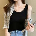 Shiman Lady Summer Outer Wear Inner Wear Base White2023New Thread Cover Supernumerary Anti-Exposure Vest. 