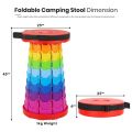 Outdoor Foldable  Rainbow Telescopic Stool Retractable Portable Foldable and Extendable Folding Chair Seat. 