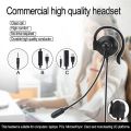 Call Center Headset Service Headphones 3.5mm USB Wired Business Headsets With Mic Volume Control Mute Cancelling Telephone.