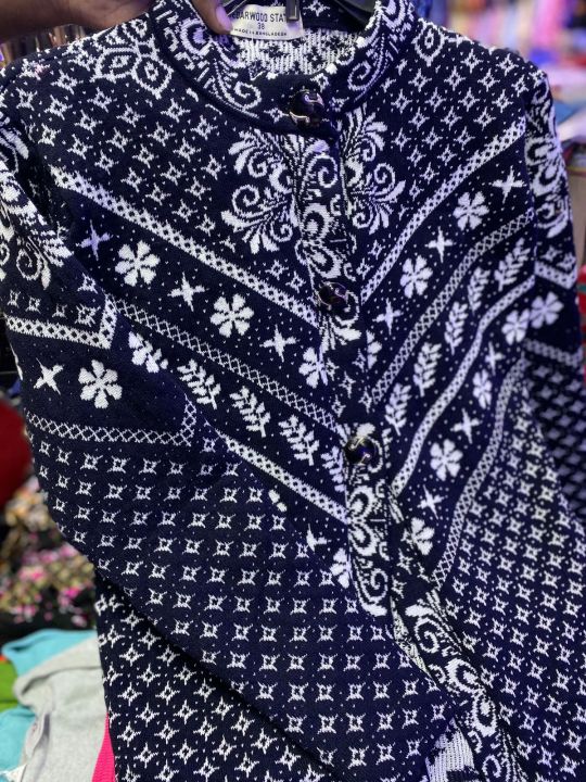 Women%E2%80%99s%20Jacquard%20Front-Open%20Sweater%20Black%20Acrylic%20Wool%20Long%20Fashion%20Sweater,%20Free%20Size%20-%20Image%203