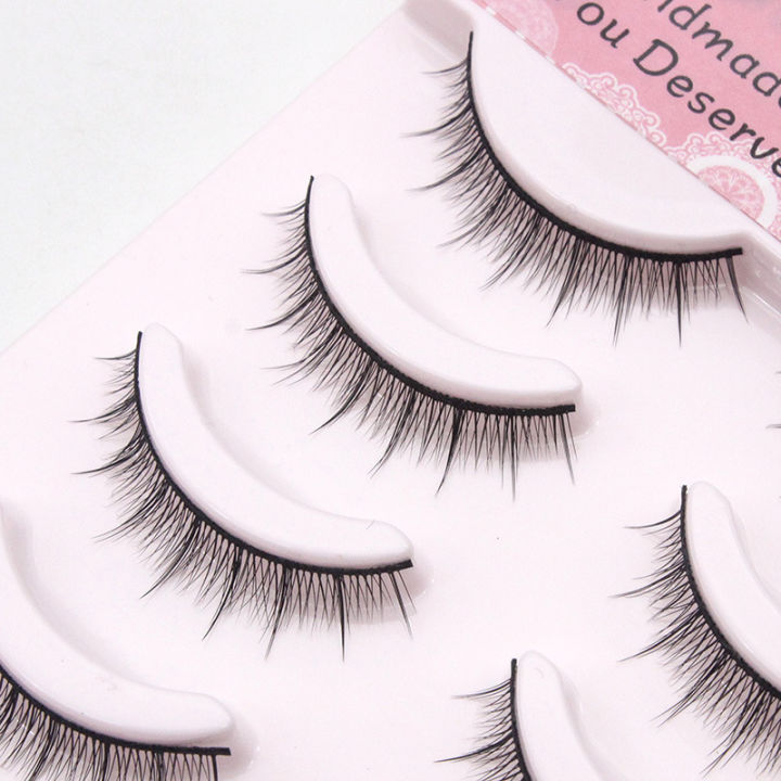 Meiliyue Japanese Style 5 Matching False Eyelashes Sharpening Process Natural Simulation Cross Short Handmade Eyelash