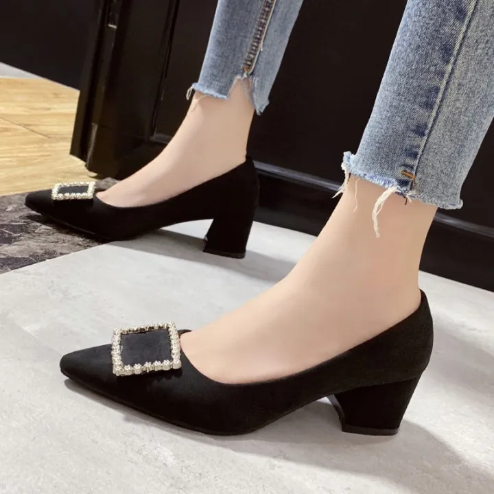 Professional%20Pointed%20Toe%20Pumps%20Work%20Mid%20Heel%20Black%20Chunky%20Heel%20Comfortable%20Women's%20Formal%20Wear%20Interview%20Women's%20Shoes%20Work%20Shoes%20High%20Heels%20Women%20-%20Image%202