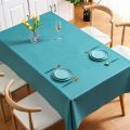 Simple solid color tablecloth wholesale waterproof and oilproof pvc tablecloth ins style hotel tablecloth plain blue fabric. 