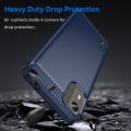 NOKIA C12 Pro Carbon Fiber Blue Color Premium and Camera Protection Soft Mobile Back Cover for Nokia C12 Pro.