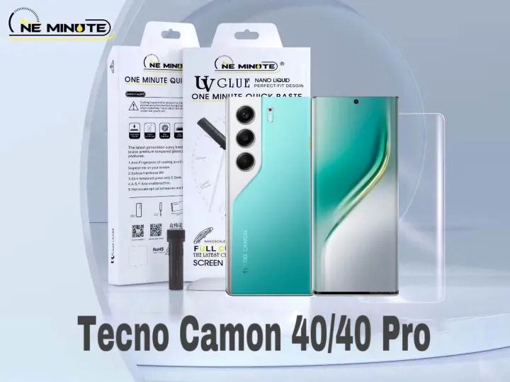 UV Glue Curved Tempered Glass Screen Protector For Tecno Camon 40 Pro ...