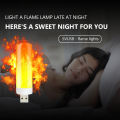 LED USB Atmosphere Light Flame Flashing Candle Lights Book Lamp for Power Bank Camping Lighting Cigarette Lighter Effect Light. 