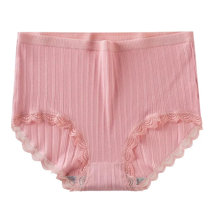 3PCS%20Cotton%20Panties%20Comfotable%20Seamless%20High%20Waist%20Women's%20Panties%20Solid%20Lace%20Briefs%20Underwear%20Plus%20Size%20Underpant%20-%20Image%207