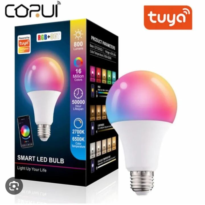 Rgb স্মার্ট wifi led লাইট বাল্ব ওয়্যারলেস e27 9w 220v অ্যাপের সাথে ডিমেবল বিভিন্ন রঙের উষ্ণতার জন্য কুল হোয়াইট led কালার চেঞ্জিং লাইট 2700k 60 watt সমতুল্য