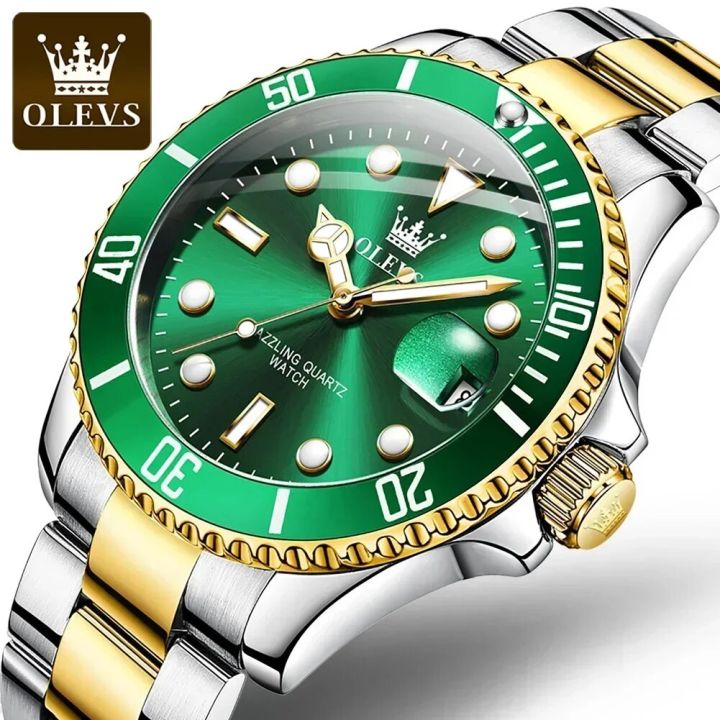 OLEVS 5885 Business Waterproof Watches for Men Quartz High Quality Stainless Steel Strap Men Wristwatch Luminous Calendar