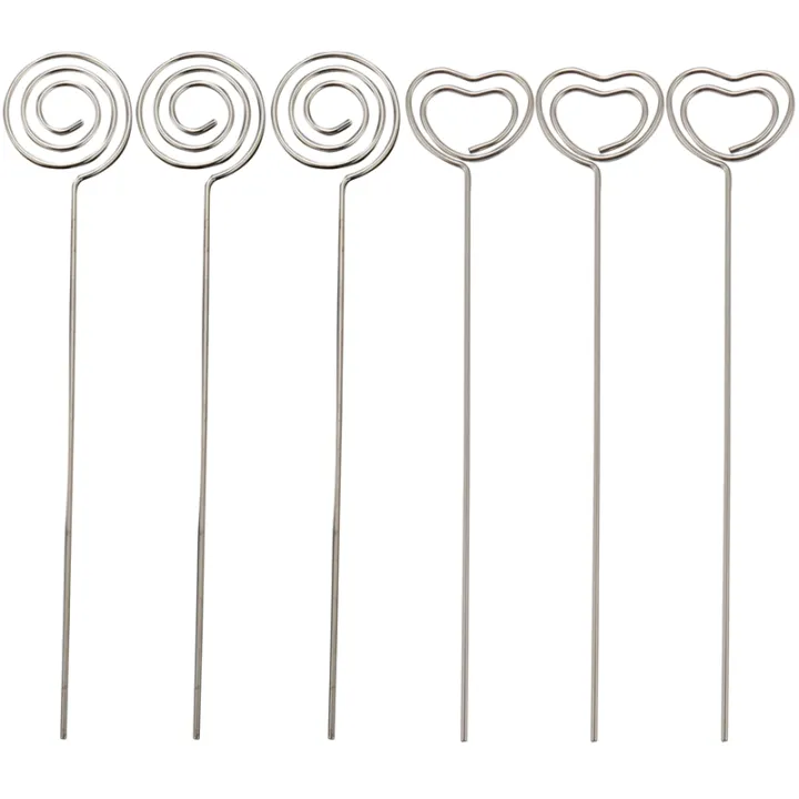 60%20Pieces%20Metal%20Wires%20Memo%20Clip%20Note%20Card%20Holders%20Table%20Number%20Clip%20Photo%20Stand%20for%20Wedding%20Party%20Cake%20Decor,%20Round%20and%20Heart%20Shape,%20Silvery%20-%20Image%202
