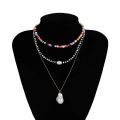 Multi Layer Baroque Pearl Choker Necklace Collar Statement Unique Rainbow Strands Seed Bead Chain Necklace Vacation Best Gifts.
